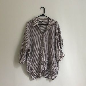 PREMISE Studio Blue & White Striped Blouse